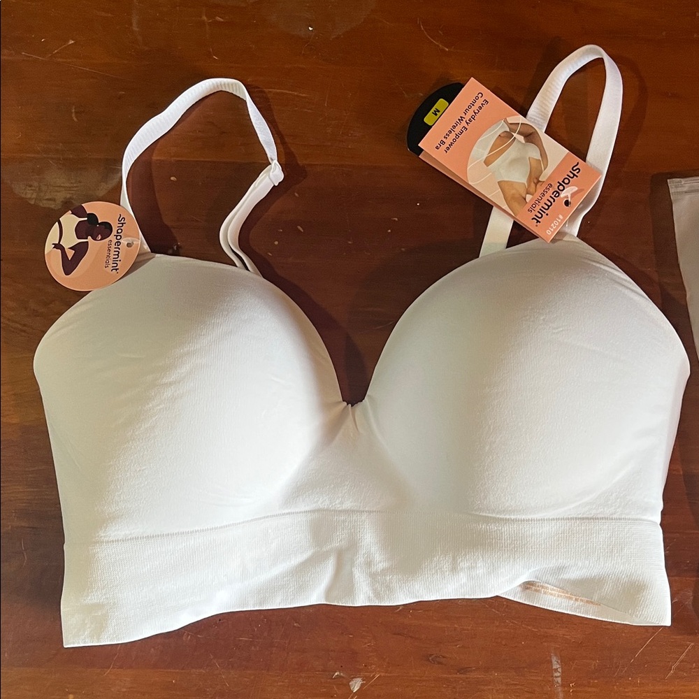 Shapermint White Seamless Longline Bra with Removable Straps
